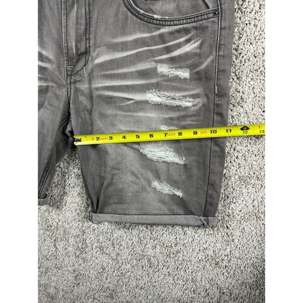 Buffalo David Bitton Parker Slim Denim Shorts Mens 36 Black Faded Zip Fly - Picture 3 of 10